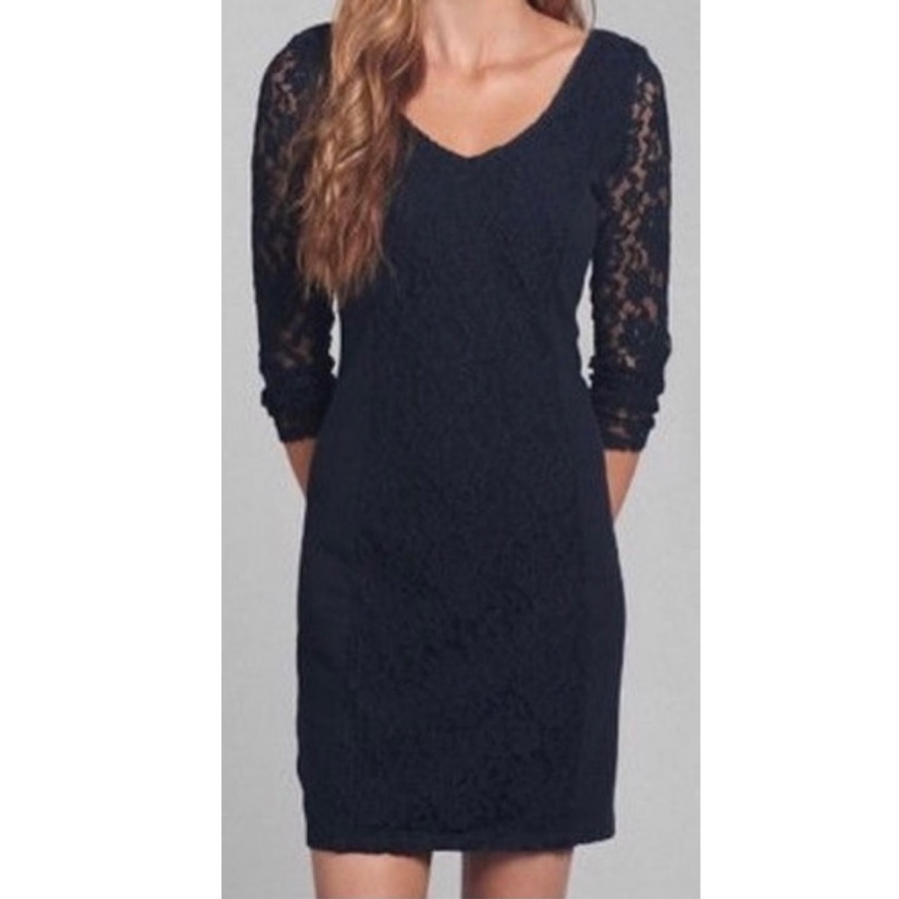 NEW Abercrombie & Fitch Navy Lace Bodycon Dress
